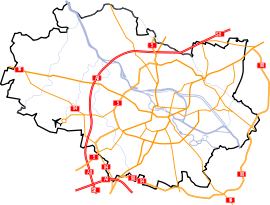 Mapa cestnej siete vo Vroclave