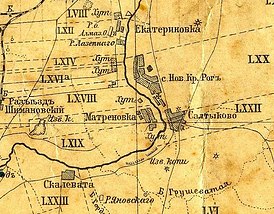 Матреновка на карте 1916 года