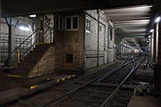 Das 2006 stillgelegte Stellwerk Nou im Tunnel, 2013