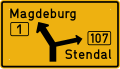 Bild 54 a Vorwegweiser vor Straßenkreuzungen und -abzweigungen