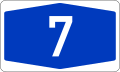 Shield for Bundesautobahn 7, short A 7
