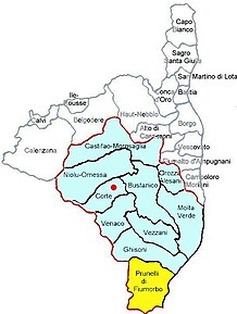 Poziția localității Cantonul Prunelli-di-Fiumorbo