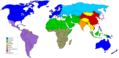 Image 40A world map of major civilizations according to the political hypothesis Clash of Civilizations by Samuel P. Huntington. (from Civilization)