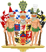 The Pomeranian ducal arms used until the 17th century. The red Pomeranian griffin can be seen in the top centre.