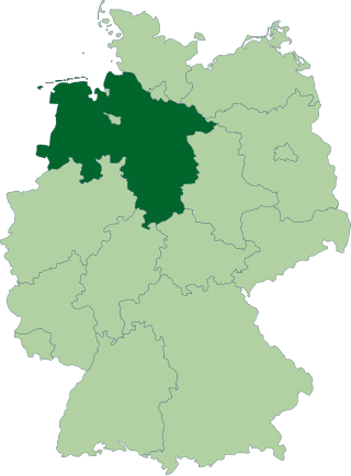 Zemljevid Nemčije z označeno lego Spodnje Saške