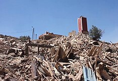 Il comune di Tizi N'Test dopo il terremoto dell'8 settembre 2023.