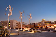 Student Center in Education City. Education City houses various educational facilities, including satellite campuses of eight international universities. Entrance to Student Center in Education City.jpg