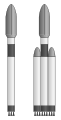 ファルコン9と3本の液体燃料コアで構成されるファルコン9ヘビー