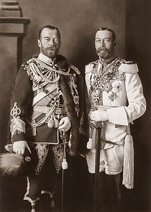 Nicolau II da Rússia (esquerda) e seu primo Jorge V do Reino Unido em Berlim, 1913 (definição 3 562 × 4 995)