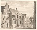 Ansicht des Grote Kerkhof in Deventer mit Landshuis und Stadhuis von Cornelis Pronk, 1730