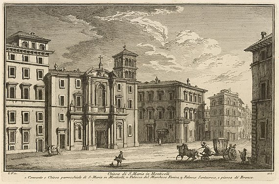 Santa Maria in Monticelli. Gravyr av Giuseppe Vasi.