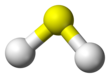 Ball-and-stick model of hydrogen sulfide