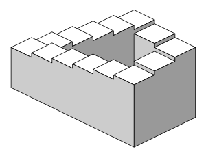 A "Penrose stairs" optical illusion
