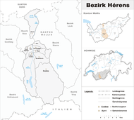 Hérens (districtus): situs