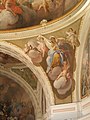 Sadlerova freska s jinotajem Nový svět na pandativu ve fulneckém farním kostele