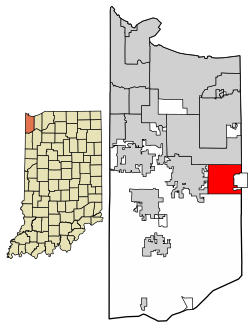 Location of Winfield in Lake County, Indiana.