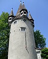 Citing Rapunzel, in a tower, in Lindau, at Lake Constance