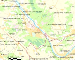 韦尔农市镇地图