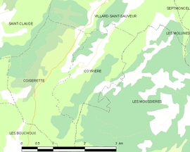 Mapa obce Coyrière