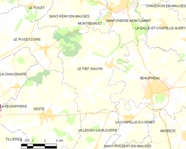 Mapa obce Le Fief-Sauvin