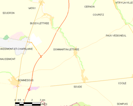 Mapa obce Dommartin-Lettrée