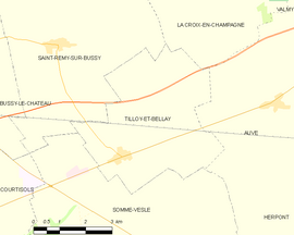 Mapa obce Tilloy-et-Bellay