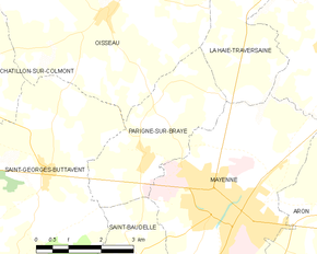 Poziția localității Parigné-sur-Braye