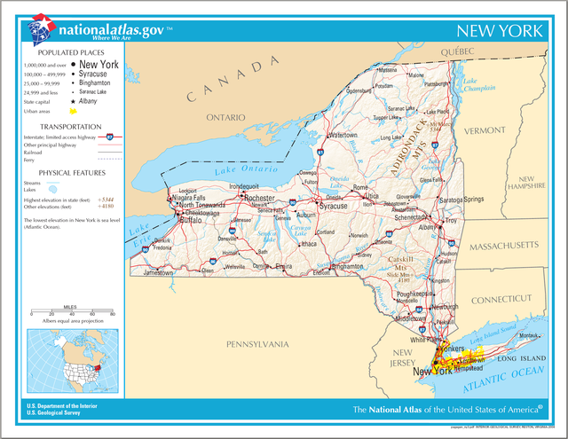 Karte von New York (Bundesstaat)