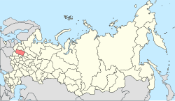 ロシア内のトヴェリ州の位置の位置図