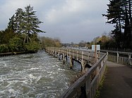 Die Fußgängerbrücke am Marsh Lock