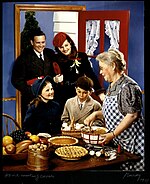 Family arriving in the Kitchen for the Holidays, McCall Cover 1939