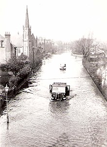 West Bridgford in the floods of March 1947 Melton Road in the floods of March 1947 - geograph.org.uk - 1537395.jpg