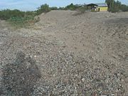 This is a prehistoric canal built by the Hohokams which is located in the Park of the Canals in Mesa, Az.