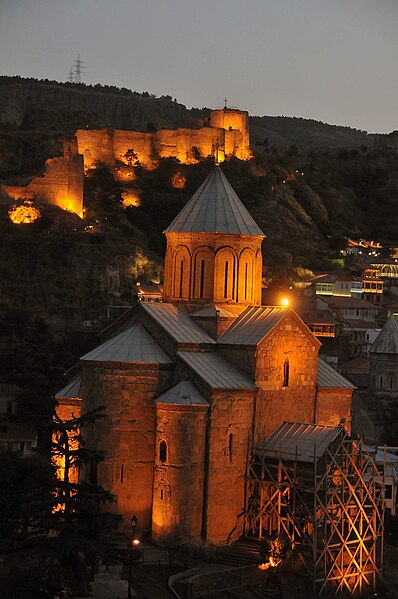 File:Metekhi Church and Narikala Fortress, Tbilisi.jpg