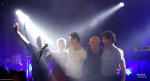 The band after their one-off performance at the La Luna Club in São Paulo, on November 8, 2014. From left to right: Dany Roland, Virginie Boutaud, Yann Laouenan, Xavier Leblanc and Alec Haiat