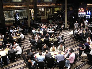 English: Poker Room at the MGMG Grand. Lion Re...