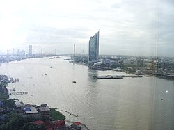 View of the Chao Phraya from Montien Riverside Hotel in Bang Khlo