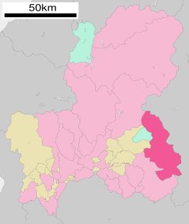 Situering van Nakatsugawa in de prefectuur Gifu