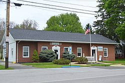 Library and village hall on Main Street