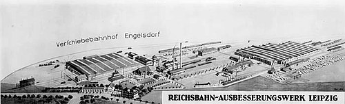 Das Reichsbahnausbesserungswerk in Engelsdorf um 1928