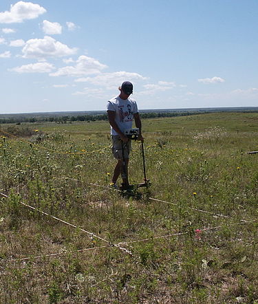 Electrical resistance survey of an archaeological site using a twin probe system Res survey.JPG