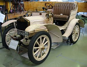 1905 model Rolls Royce, as featured in the Museum of Science and Industry in Manchester. This car, registration AX148, was built in the original Manchester factory, and is the oldest such vehicle on public display