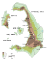 מפה טופוגרפית של סנטוריני