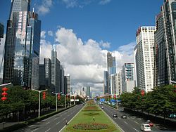 Det sentrale forretningsdistriktet i Shenzhen