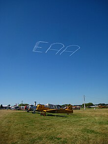 Skywriting over Oshkosh, WI during AirVenture 2008 Skywriting over Airventure.jpg