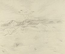 Study for “among the Anti-aircraft Bursts at 20,000 feet above the Alps”