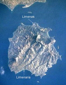 Lage des Ortes Limenaria auf der Insel Thasos