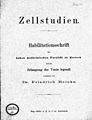 Titelseite aus der Habilitationsschrift von Friedrich Reinke