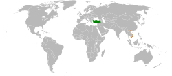 Haritada gösterilen yerlerde Turkey ve Vietnam