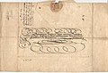 Image 10Pre-stamp 1628 lettersheet opened up showing folds, address and seal, with letter being written on the obverse (from Postal history)